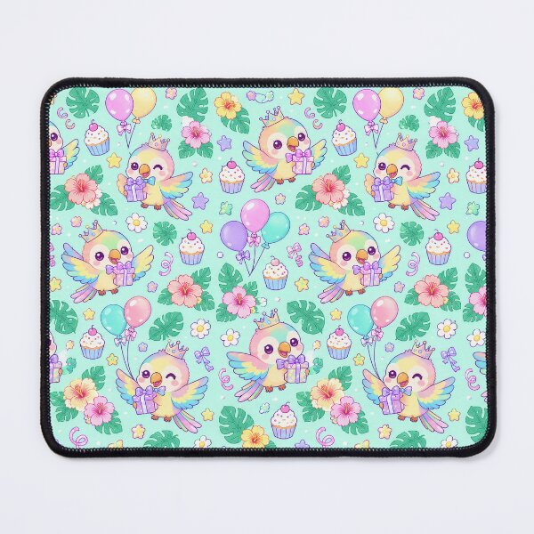 Item preview, Kawaii Birthday Baby Parrot Pastel Pattern designed and sold by Soft Berry Studio.