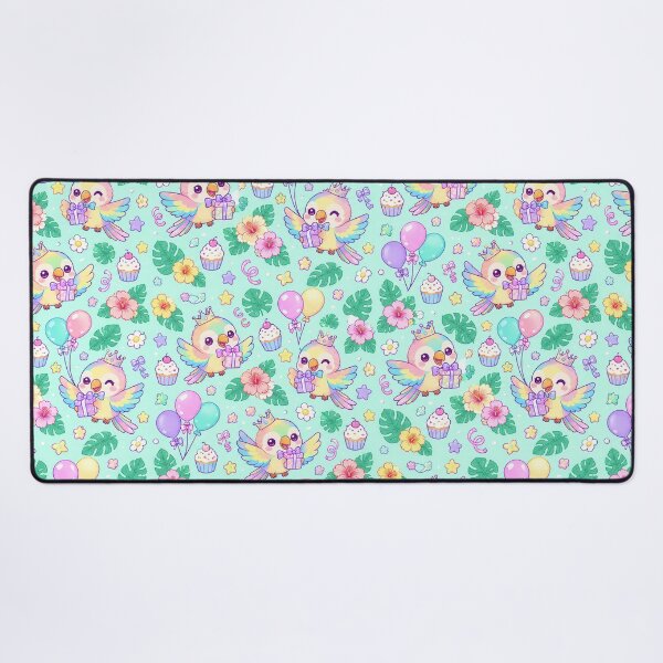 Item preview, Kawaii Birthday Baby Parrot Pastel Pattern designed and sold by Soft Berry Studio.