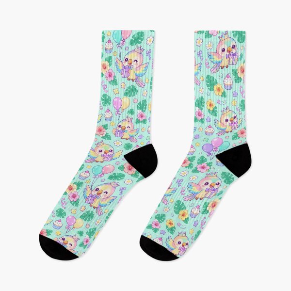 Item preview, Kawaii Birthday Baby Parrot Pastel Pattern designed and sold by Soft Berry Studio.