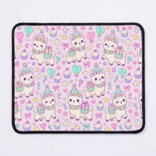 Item preview, Kawaii Birthday Baby Llama Pastel Pattern designed and sold by Soft Berry Studio.