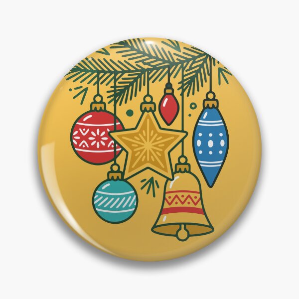 Item preview, Festive Christmas Tree Branch and Bauble Ornaments designed and sold by AIG - Andrei Ilie Graphics.