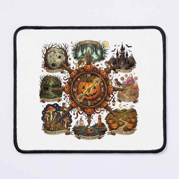 Item preview, Spooky Halloween Adventure Map with Pumpkin Compass Rose designed and sold by interdesigner.