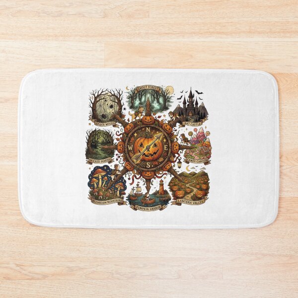 Item preview, Spooky Halloween Adventure Map with Pumpkin Compass Rose designed and sold by interdesigner.