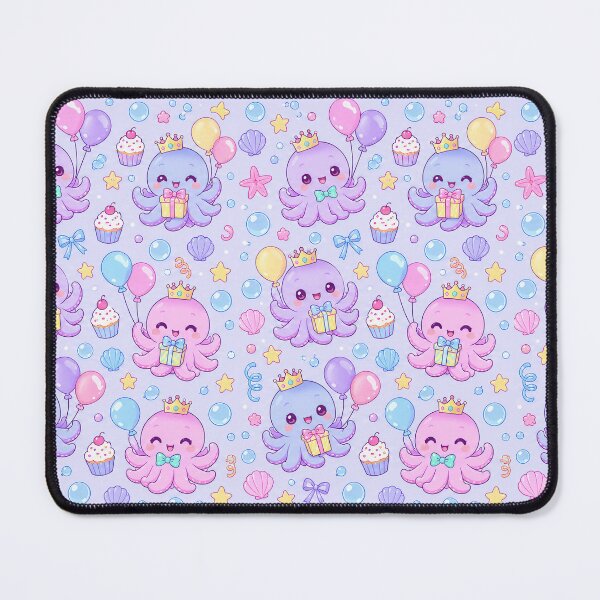 Item preview, Kawaii Birthday Baby Octopus Pastel Pattern designed and sold by Soft Berry Studio.
