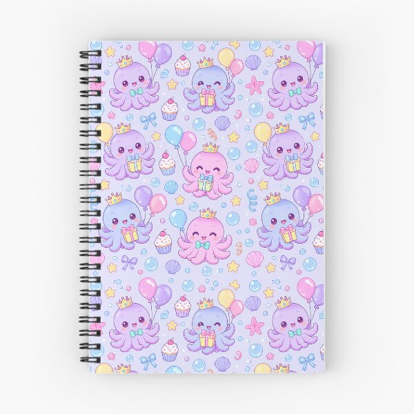 Item preview, Kawaii Birthday Baby Octopus Pastel Pattern designed and sold by Soft Berry Studio.
