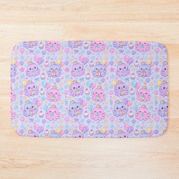 Item preview, Kawaii Birthday Baby Octopus Pastel Pattern designed and sold by Soft Berry Studio.