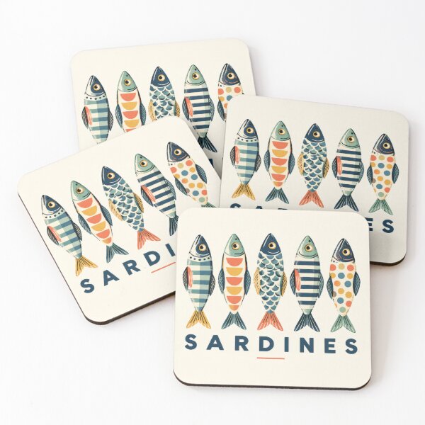 Item preview, Colorful sardine patterns designed and sold by anytka.