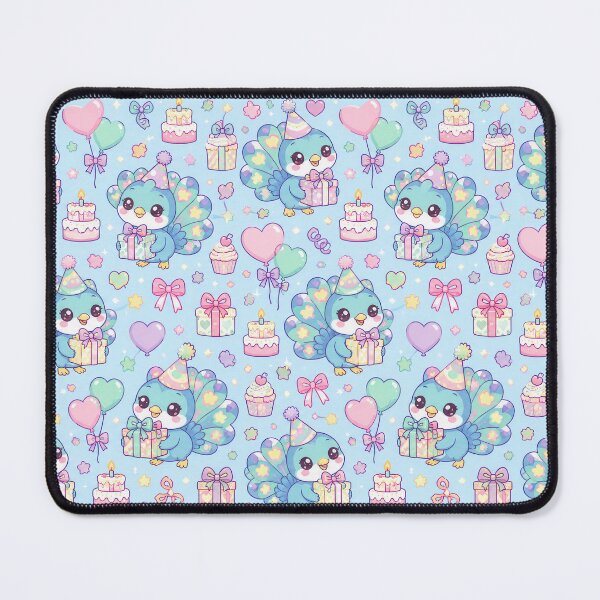 Item preview, Kawaii Birthday Baby Peacock Pastel Pattern designed and sold by Soft Berry Studio.