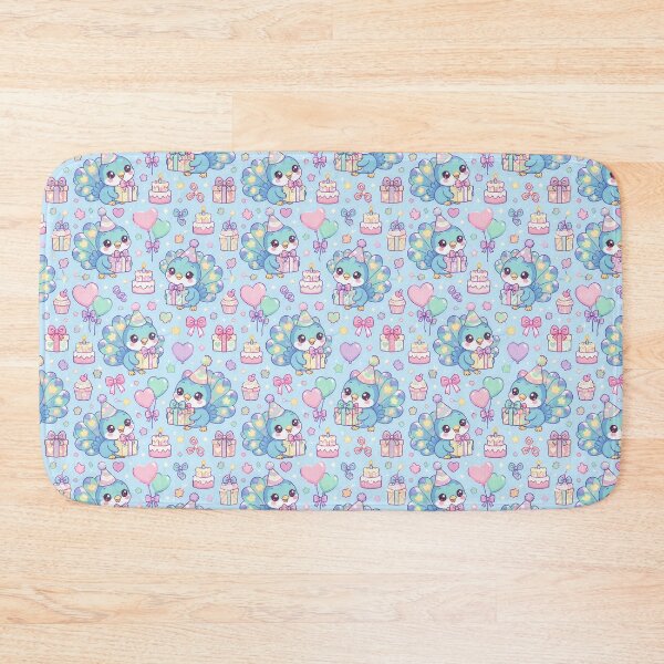 Item preview, Kawaii Birthday Baby Peacock Pastel Pattern designed and sold by Soft Berry Studio.