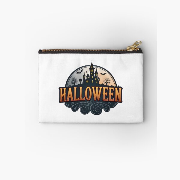 Item preview, Spooky Halloween Emblem with Haunted Castle and Flying Bats designed and sold by interdesigner.