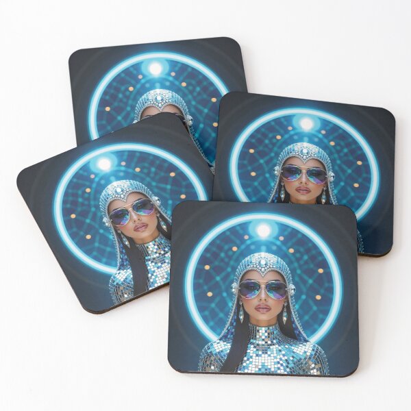 Item preview, Futuristic Middle Eastern Woman in Mosaic Headdress variation 2 designed and sold by Lucia Amaris Art.