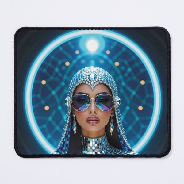 Item preview, Futuristic Middle Eastern Woman in Mosaic Headdress variation 2 designed and sold by Lucia Amaris Art.