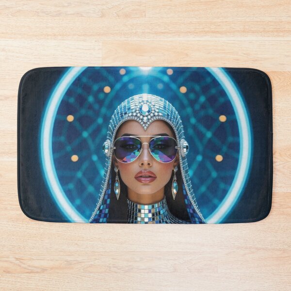Aperçu de l'œuvre Femme futuriste du Moyen-Orient coiffée d'une mosaïque, variante 2 créée et vendue par Lucia Amaris Art.