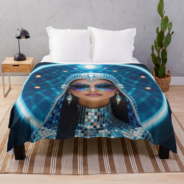Item preview, Futuristic Middle Eastern Woman in Mosaic Headdress variation 2 designed and sold by Lucia Amaris Art.