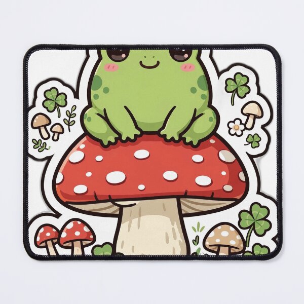 Item preview, Cute Frog Sitting on a Mushroom designed and sold by Amazing Graphics.