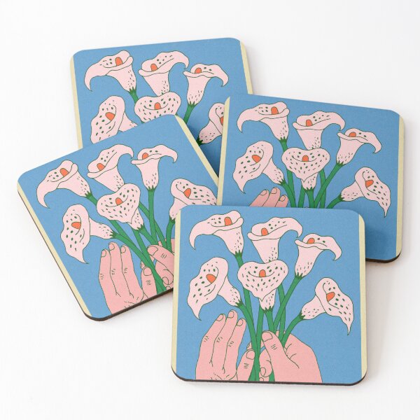 Item preview, Hands Holding White Calla Lilies Retro Floral Illustration designed and sold by CreativeLarysa.