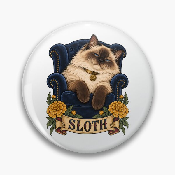 Item preview, Sloth Seven Deadly Sins Ragdoll Cat Armchair designed and sold by Old's Cool Cat Studio.