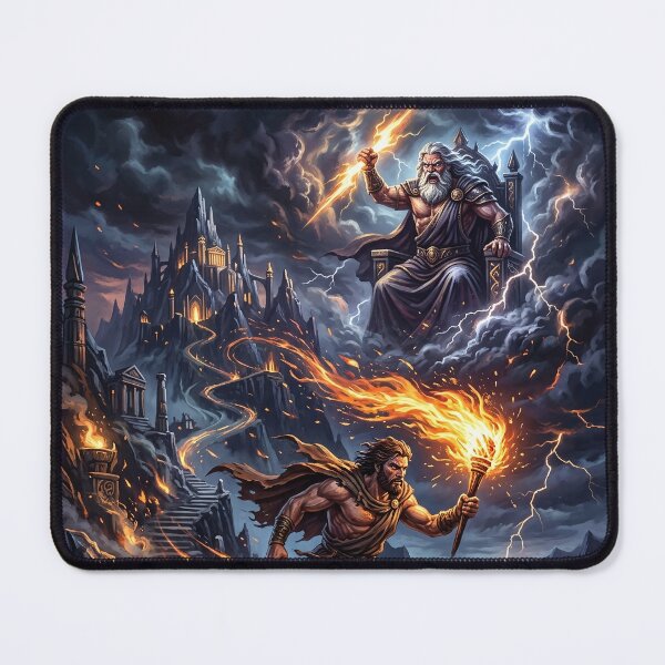 Item preview, Prometheus Stealing Fire from Zeus in Mount Olympus designed and sold by Lucid Dream Pixel.