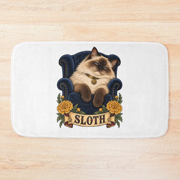 Item preview, Sloth Seven Deadly Sins Ragdoll Cat Armchair designed and sold by Old's Cool Cat Studio.