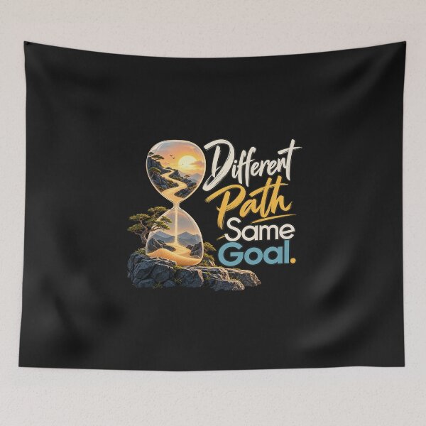 Item preview, Different Path Same Goal - Hourglass Landscape Motivational Graphic designed and sold by Ozyven-Creation.