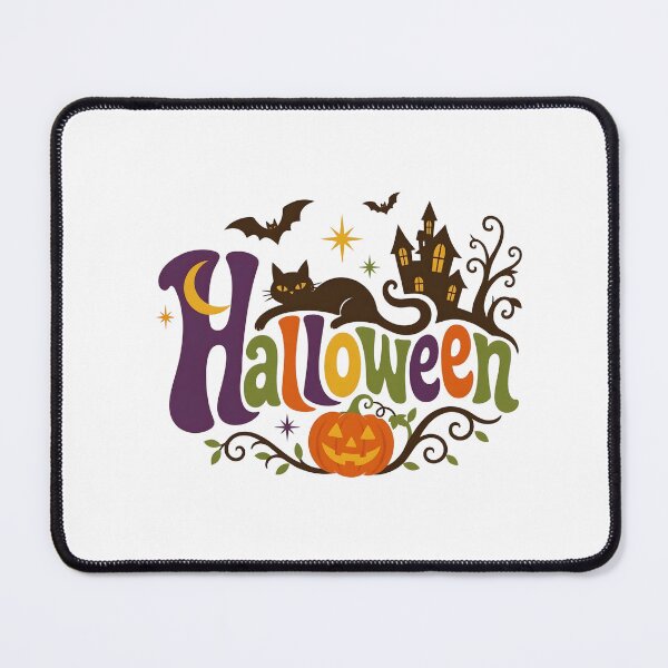 Item preview, Spooky Halloween Emblem with Haunted Castle and Flying Bats designed and sold by interdesigner.