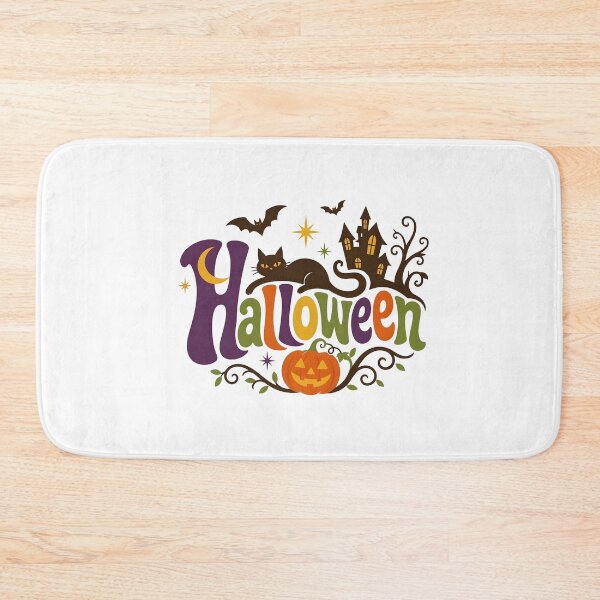 Item preview, Spooky Halloween Emblem with Haunted Castle and Flying Bats designed and sold by interdesigner.