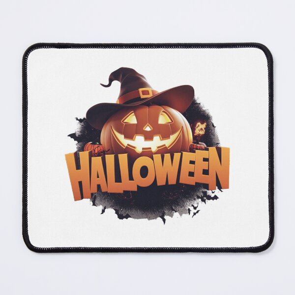 Item preview, Glowing Halloween Jack-o'-Lantern with Witch Hat and 3D Typography designed and sold by interdesigner.