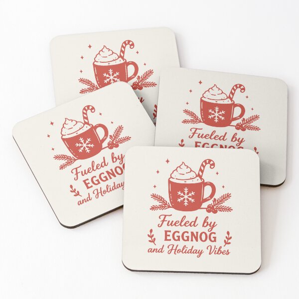 Item preview, Fueled By Eggnog And Holiday Vibes – Christmas Drink Art designed and sold by Tklezardesigns.