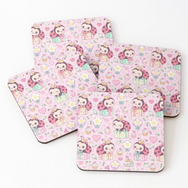 Item preview, Cute Pastel Birthday Ladybug Pattern designed and sold by Soft Berry Studio.