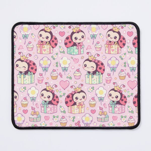 Item preview, Cute Pastel Birthday Ladybug Pattern designed and sold by Soft Berry Studio.