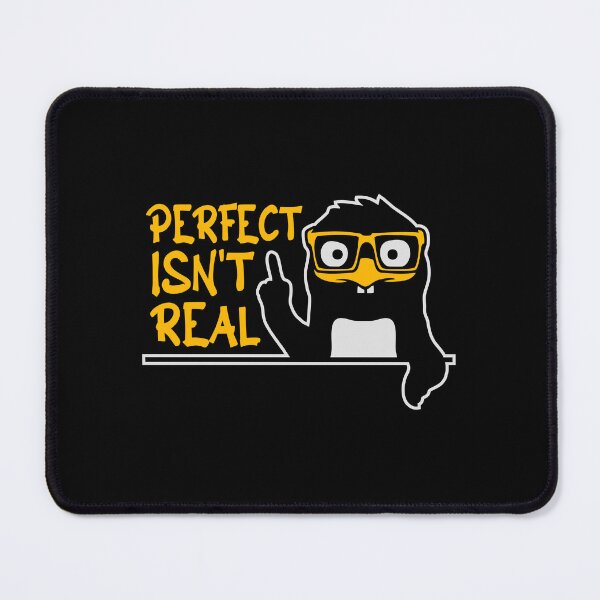 Item preview, Perfect isn't real Penguin Nerd Geek Inspirational Slogan designed and sold by shirt-o-mat.