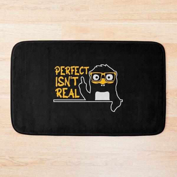 Item preview, Perfect isn't real Penguin Nerd Geek Inspirational Slogan designed and sold by shirt-o-mat.