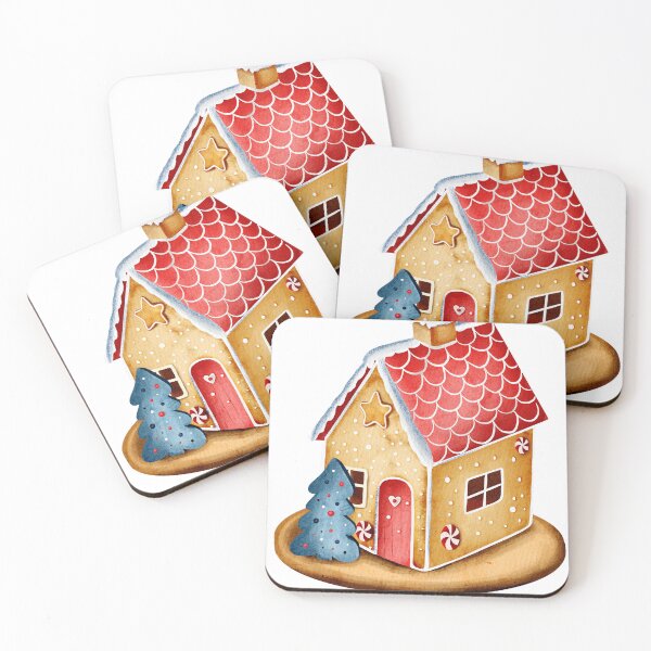 Item preview, Vintage Gingerbread House Christmas Ornament Watercolor Art designed and sold by DigiBlossom.