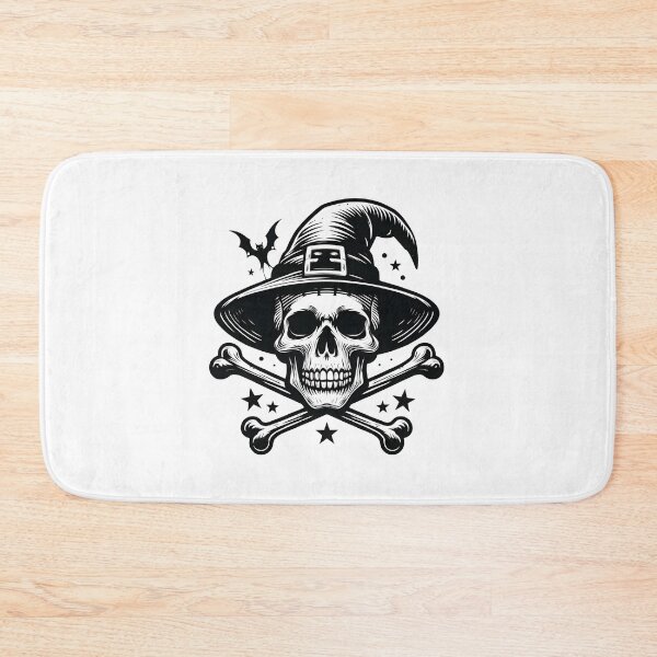Item preview, Vintage Skull with Witch Hat and Crossbones Line Art designed and sold by interdesigner.