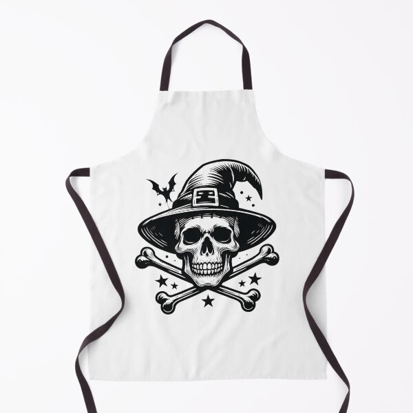 Item preview, Vintage Skull with Witch Hat and Crossbones Line Art designed and sold by interdesigner.