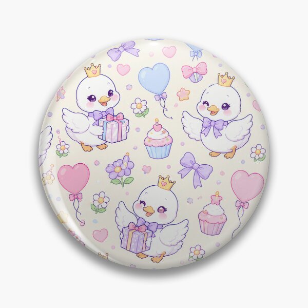 Item preview, Kawaii Birthday Baby Swan Pastel Pattern designed and sold by Soft Berry Studio.