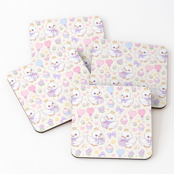 Item preview, Kawaii Birthday Baby Swan Pastel Pattern designed and sold by Soft Berry Studio.