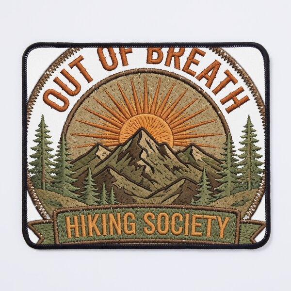 Item preview, Out of Breath Hiking Society Badge designed and sold by Amazing Graphics.