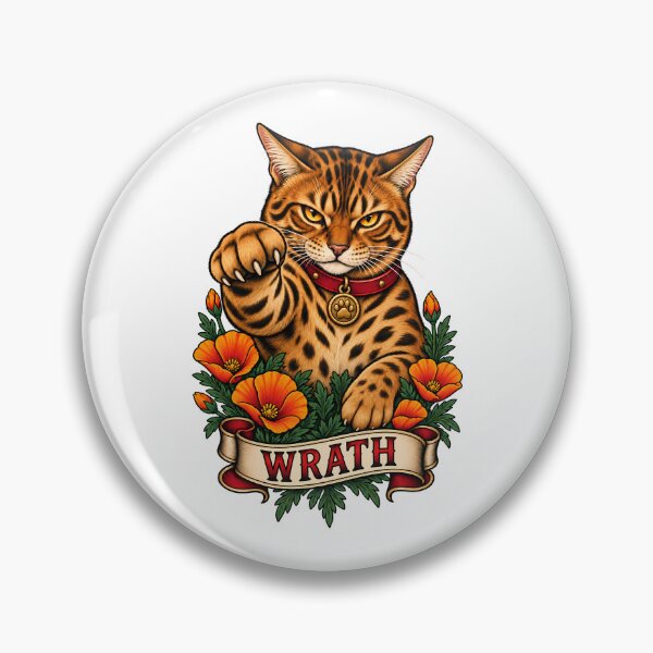 Item preview, Wrath Seven Deadly Sins Bengal Cat  designed and sold by Old's Cool Cat Studio.