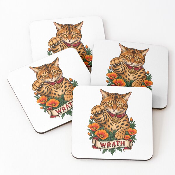 Item preview, Wrath Seven Deadly Sins Bengal Cat  designed and sold by Old's Cool Cat Studio.