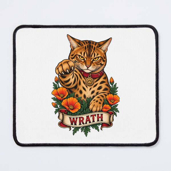 Item preview, Wrath Seven Deadly Sins Bengal Cat designed and sold by Old's Cool Cat Studio.