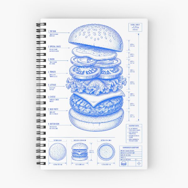 Item preview, Copy of THE CLASSIC HAMBURGER BLUEPRINT DESIGN 5 designed and sold by DigitalandPhoto.