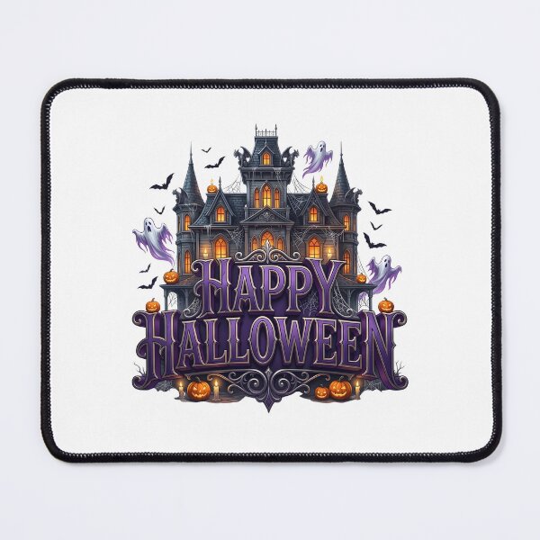 Item preview, Spooky Happy Halloween Gothic Mansion with Ghosts and Jack-o'-Lanterns designed and sold by interdesigner.