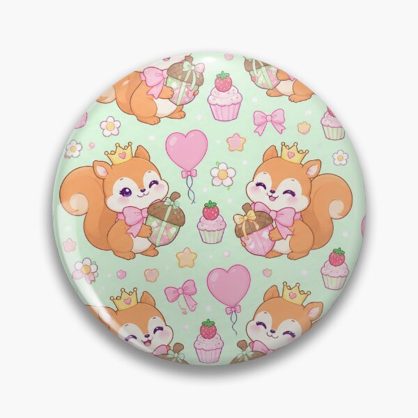 Item preview, Kawaii Birthday Baby Red Squirrel Pastel Pattern designed and sold by Soft Berry Studio.