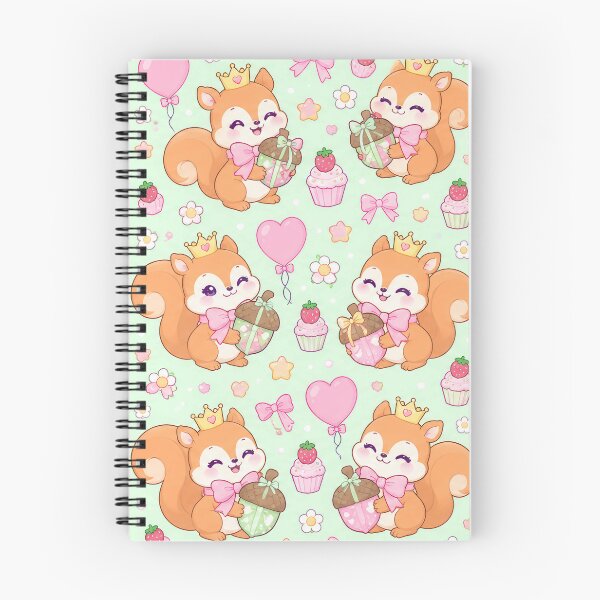 Item preview, Kawaii Birthday Baby Red Squirrel Pastel Pattern designed and sold by Soft Berry Studio.