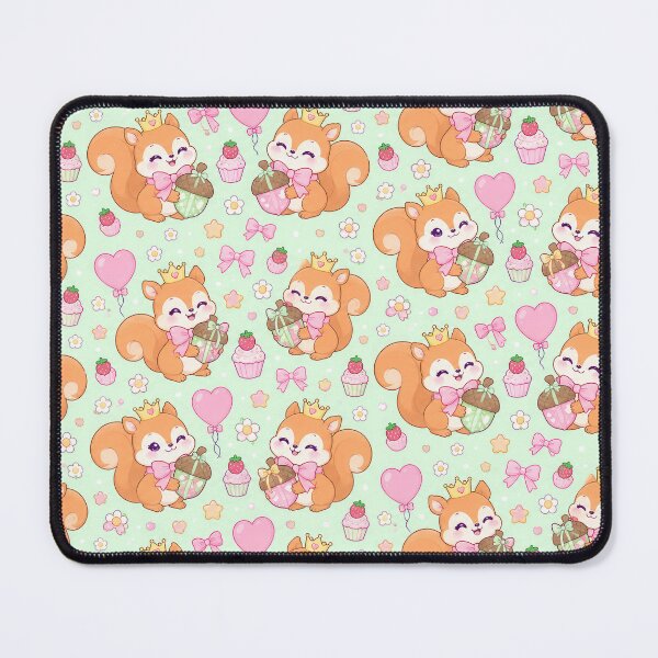 Item preview, Kawaii Birthday Baby Red Squirrel Pastel Pattern designed and sold by Soft Berry Studio.