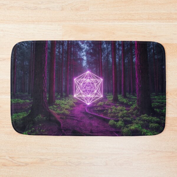 Item preview, Neon Magenta Metatrons Cube in Dark Pine Forest designed and sold by monkeybusiness.pt.