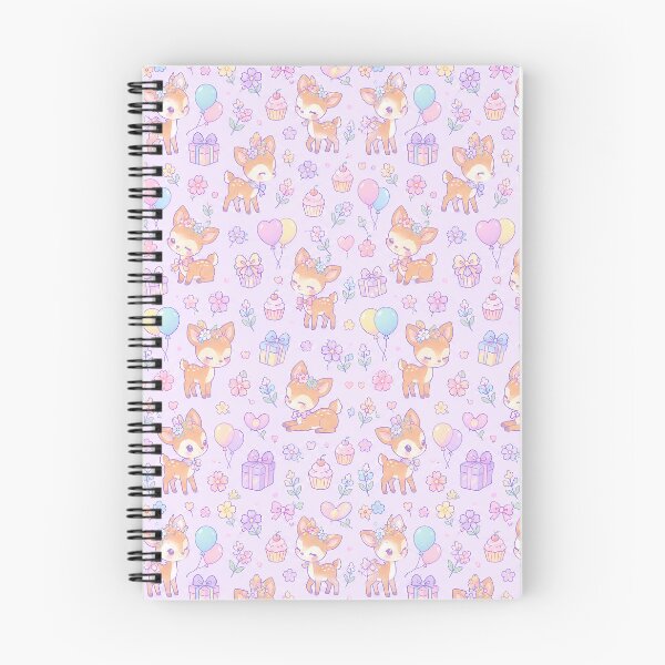 Item preview, Kawaii Birthday Baby Deer Pastel Pattern designed and sold by Soft Berry Studio.