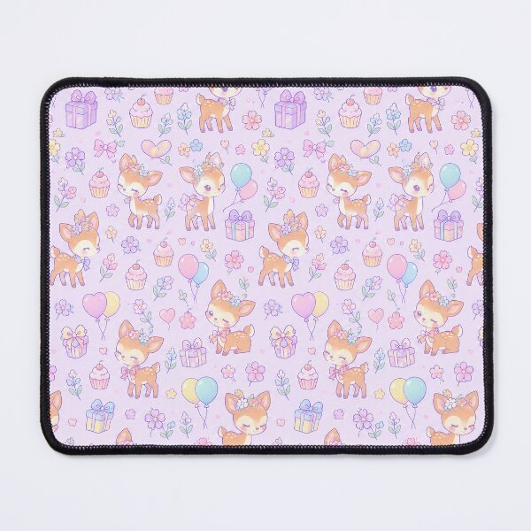 Item preview, Kawaii Birthday Baby Deer Pastel Pattern designed and sold by Soft Berry Studio.