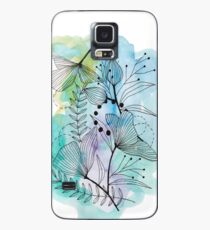 Blumen-Spritzen-Farbaquarell-Hand gezeichnete Illustration Hülle & Klebefolie für Samsung Galaxy